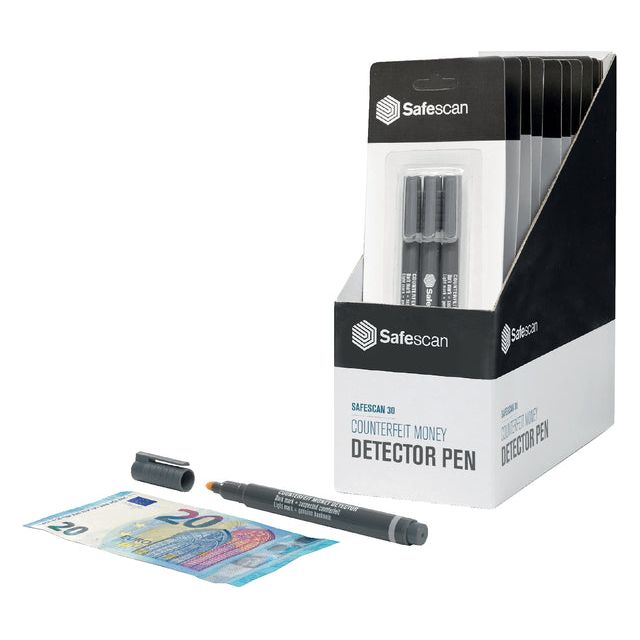 SafeScan - False Money Detection Pen 30 3 -pack | Blister une pièce 3 | 10 morceaux