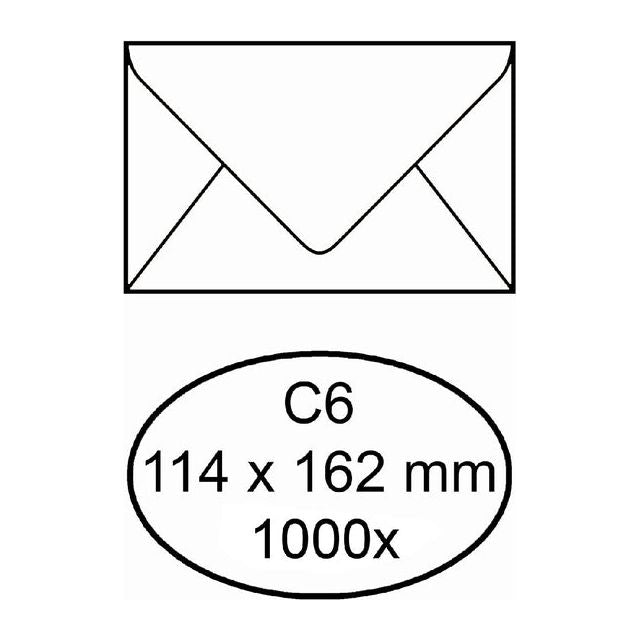 IEZZY - Envelop bank C6 114x162mm gegomd wit