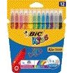 BIC Kids - Pennarelli per colorare Kids kid couleur astuccio medio assortito da 12 pezzi