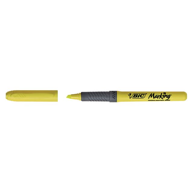 BIC - Marqueur de marquage BIC BRITE LIner Grip Jaune | Boîte extérieure une pièce 12