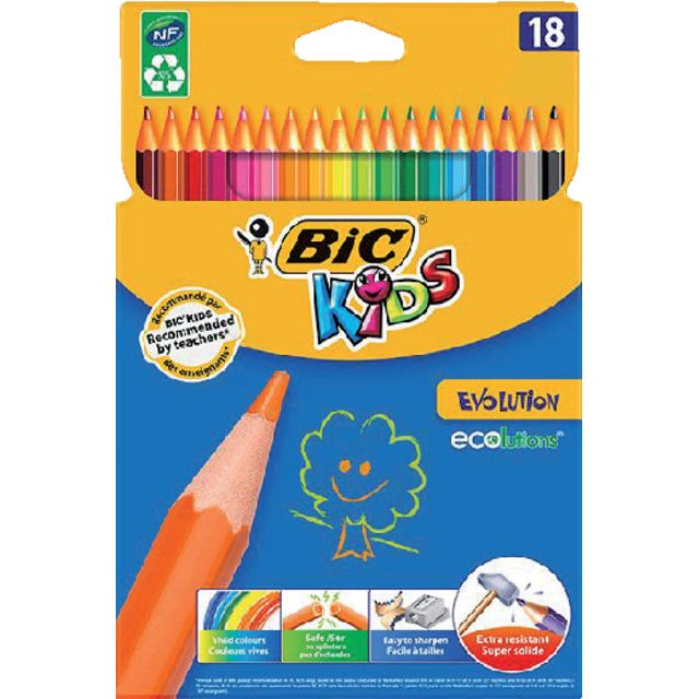 Bickids - Farbige Bleistift -Bickide Evolution Ecolutions ASS | Blasen Sie ein 18 -Stück | 24 Stücke