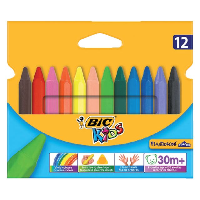 Bickids - Farbkreide Bickide 857 Plastidecor Assorti | Blasen Sie ein 12 -Stück | 12 Stücke