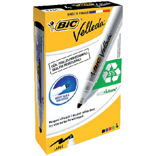 Bic - Viltstift 1704 whiteboard rond assorti 1.4mm set à 4st