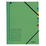 Leitz - Carpeta clasificadora 7 pestañas cartón verde | 5 piezas
