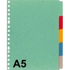 Kangaro - Tabs A5 17-Loch P505M 5-teilig sortierter Karton | 50 Stück