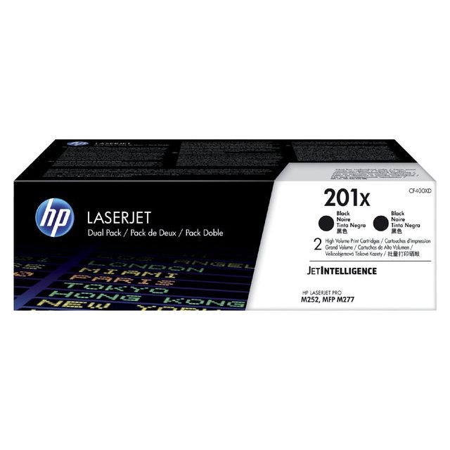 HP - toner 201X, 2 x 2.800 pagina's, OEM CF400XD, zwart, pak van 2 stuks