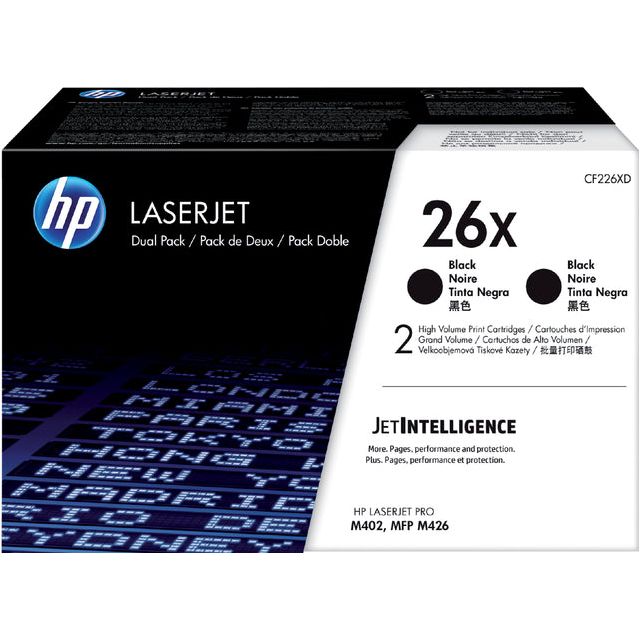 HP - toner 26X, 9 000 pagina's, OEM CF226XD, zwart, duopack