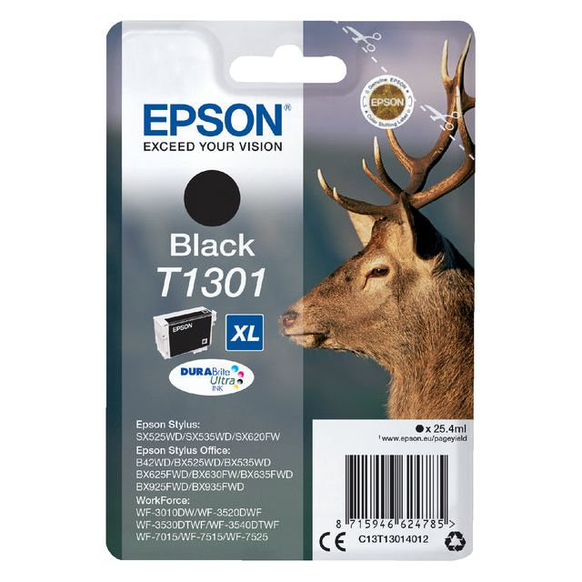 EPSON - Cartridge encre Epson T1301 Black | Blister un 1 morceau