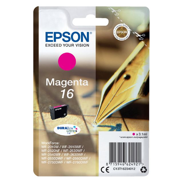 Epson - Inkcartridge Epson 16 T1623 Red | Blister un 1 morceau