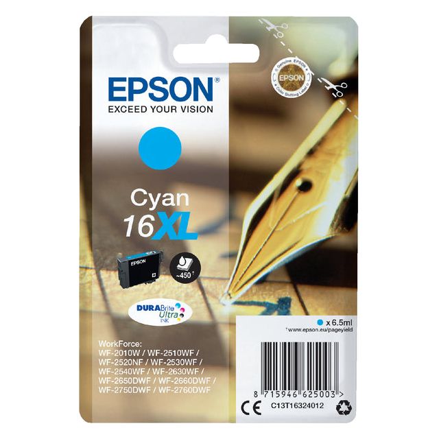 EPSON - Inkcartridge Epson 16xl T1632 Blue | Blister un 1 morceau