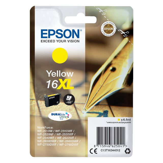 EPSON - Inkcartridge Epson 16xl T1634 Jaune | Blister un 1 morceau