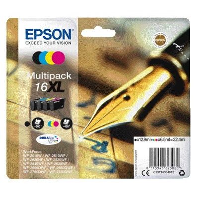 Epson - Cartucho de tinta 16XL T1636 negro + 3 colores | 8 piezas