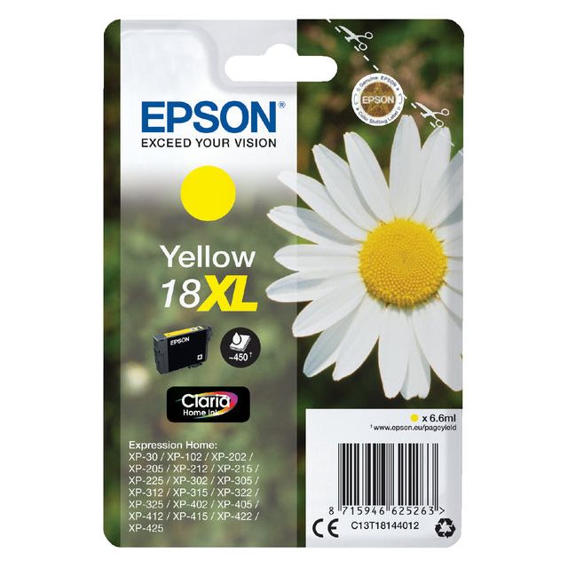 Epson - Inkcartridge Epson 18xl T1814 Yellow | Blasen Sie ein 1 Stück