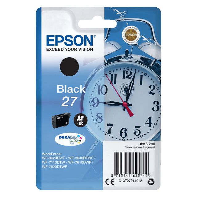 Epson - Inkcartridge Epson 27 T2701 Black | Blister un 1 morceau