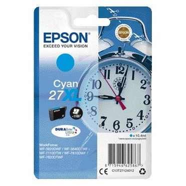 Epson -  Alarm clock Singlepack Cyan 27XL DURABrite Ultra Ink