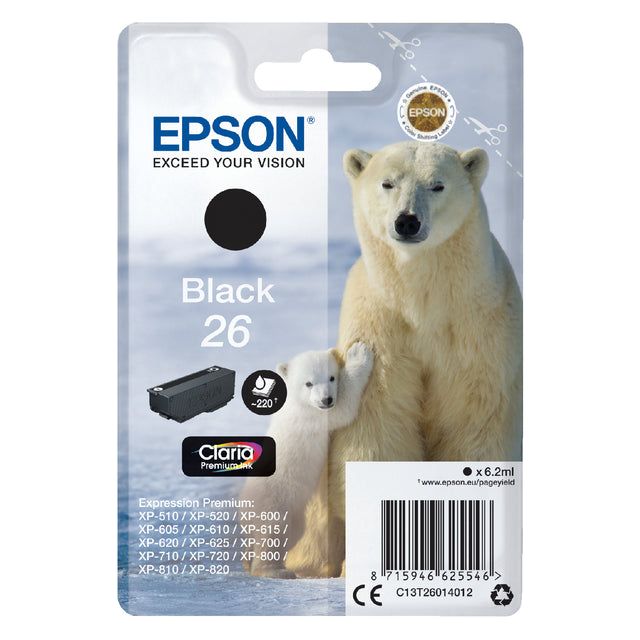 Epson - Inkcartridge Epson 26 T2601 Black | Blasen Sie ein 1 Stück