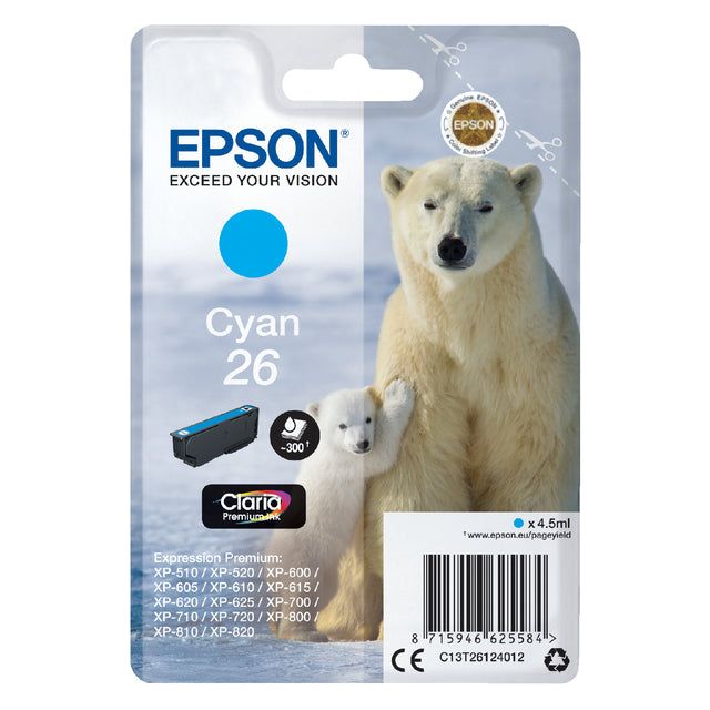 Epson - Inkcartridge Epson 26 T2612 Blue | Blasen Sie ein 1 Stück