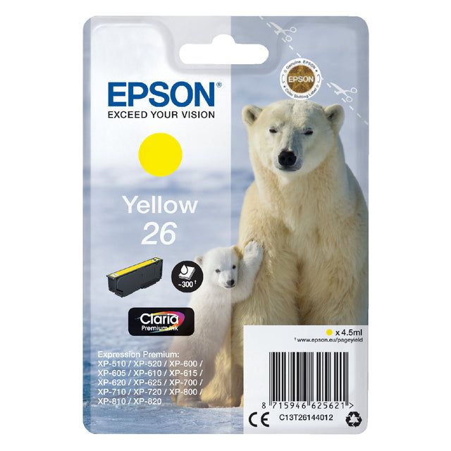 Epson - Tintenpatrone Epson 26 T2614 Yellow | Blasen Sie ein 1 Stück