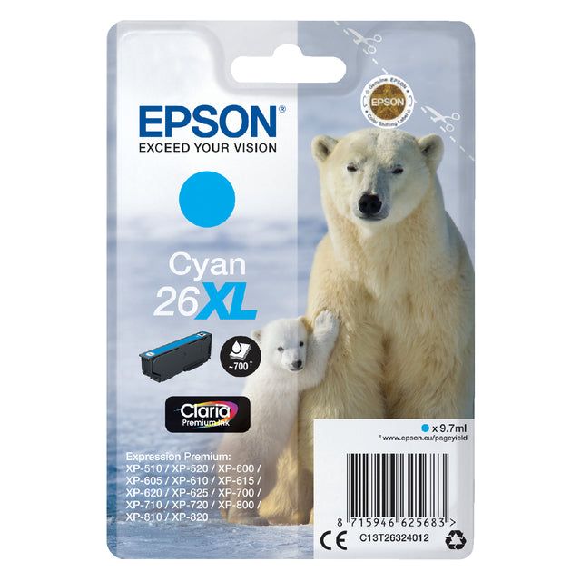 Epson - Inkcartridge Epson 26XL T2632 Blue | Blasen Sie ein 1 Stück