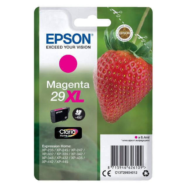 Epson - inktcartridge 29XL, 450 pagina's, OEM C13T29934012, magenta