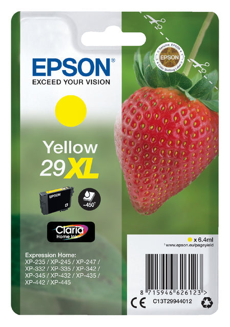 Epson - Tintenpatrone 29xl, 450 Seiten, OEM C13T29944012, Geel