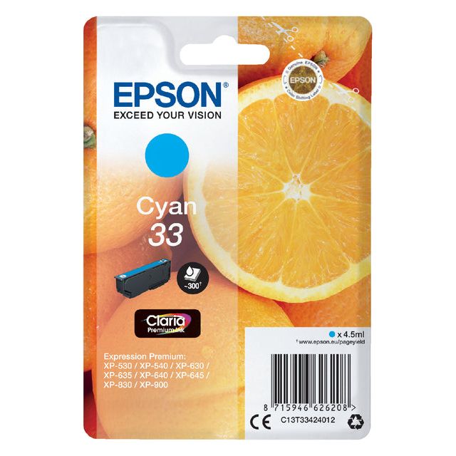 Epson - Inkcartridge Epson 33 T3341 Blue | Blasen Sie ein 1 Stück