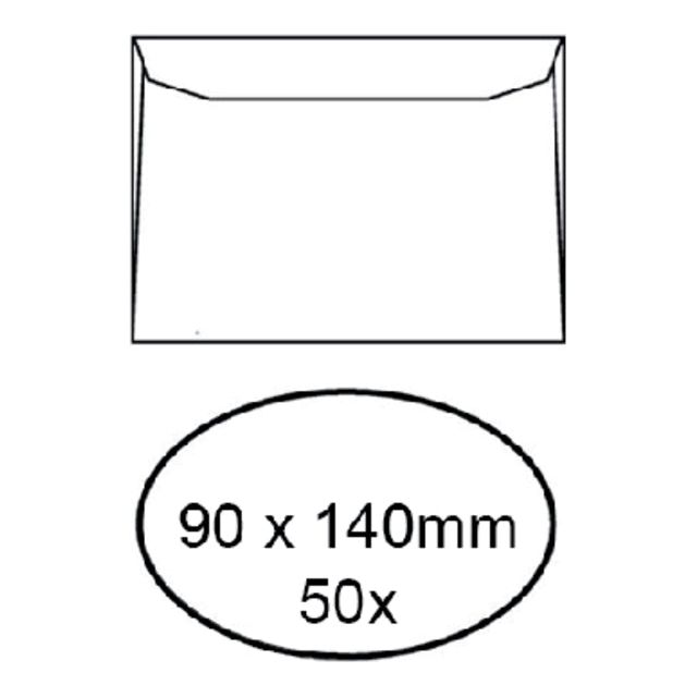 Quantore - Umschlag VisitKrt 90x140 95gr Wt | Packen Sie ein 50 -Stück | 20 Teile