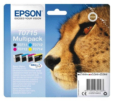 Epson -  Multipack 4-kleur T0715 DURABrite Ultra Ink | 8 stuks