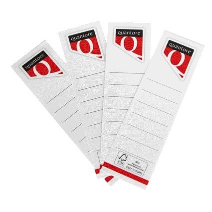 Quantore - Spine insert card narrow 30x190mm white 10 pieces