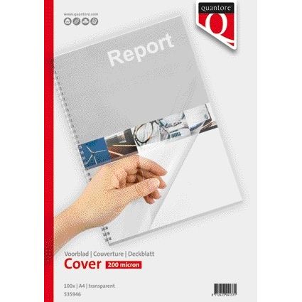 Quantore -  Voorblad A4 PVC 200 micron transparant 100 stuks