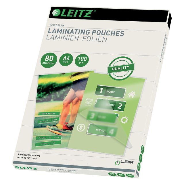 Leitz - Ilam lamineerhoes ft A4, 160 micron (2 x 80 micron), pak van 100 stuks