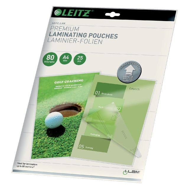 Leitz - Ilam lamineerhoes ft A4, 160 micron (2 x 80 micron), pak van 25 stuks