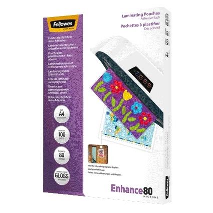Fellowes - Busta di laminazione autoadesiva A4 2x80micron