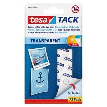 Tesa - Klebepads ® TACK doppelseitig transparent 72 Stück