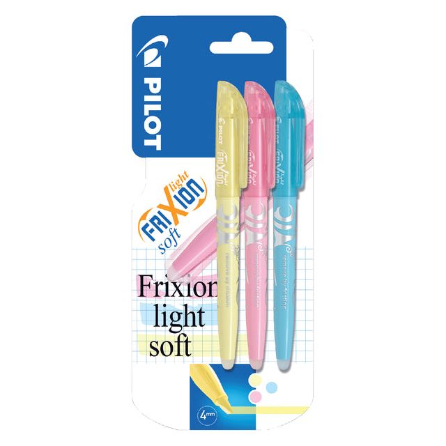 Pilote - Marqueur de marquage pilote Frixion Soft Pastel 3st Assorti | Blister un 3 pièces