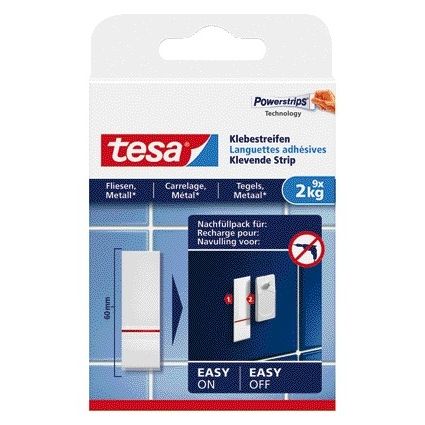 Tesa - Tiras adhesivas ® azulejos metal 2kg blanco 9 piezas