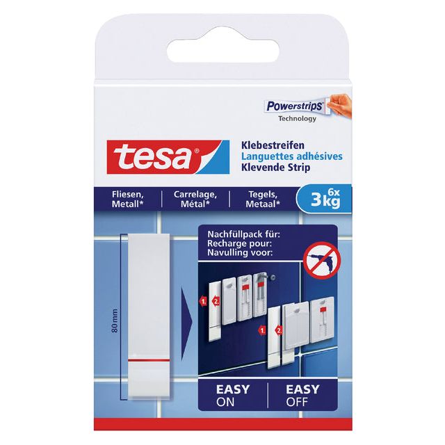 Tesa - carreaux kleefstrips et métal 3 kg blanc | Prendre un 6 morceau