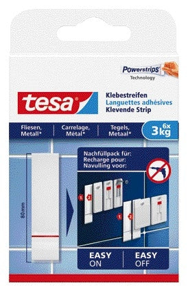 Tesa -  Kleefstrips tegels en metaal 3kg wit | 15 stuks