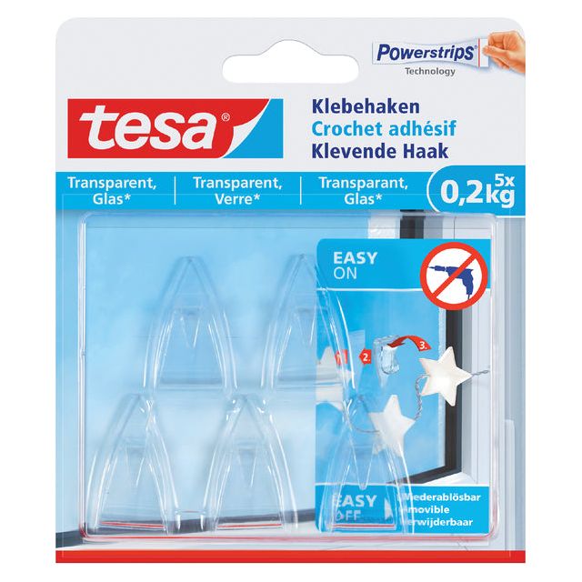 Tesa - Klevende haak transparant 0.2kg | 10 stuks