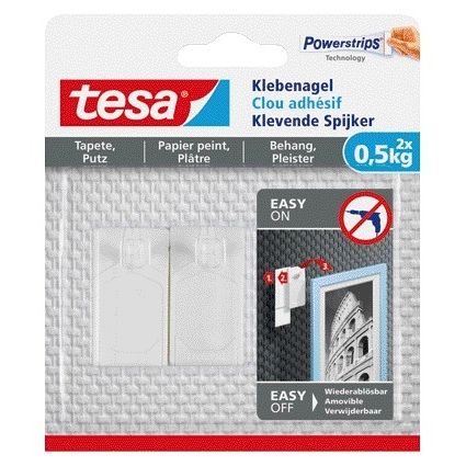Tesa -  Klevende spijker behang pleister 0.5kg | 8 stuks