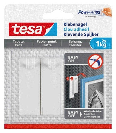 Tesa - Adhesive nail ® wallpaper and plaster 1kg white 2 pieces