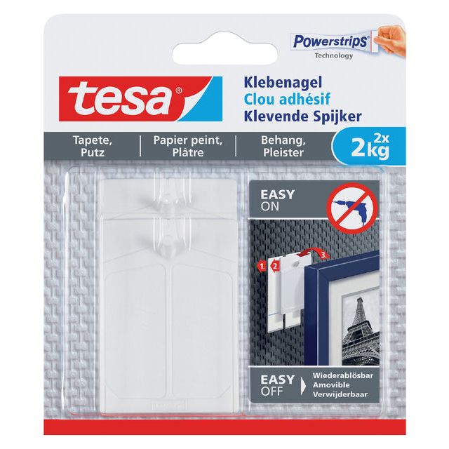 Tesa - Klevende spijker behang en pleisterwerk 2kg | 8 stuks