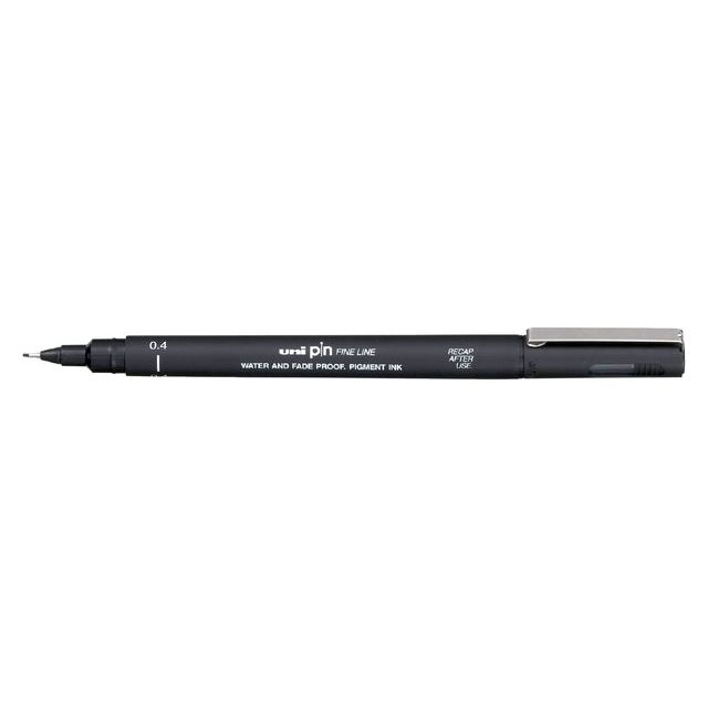 Uni -Ball - Uni Pin Fineliner, point rond, 0,4 mm, noir