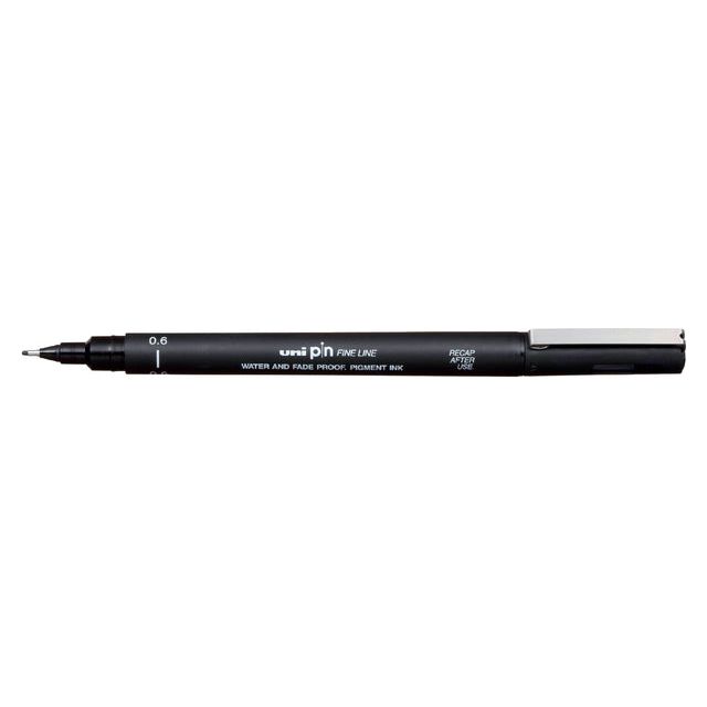 Uni -Ball - Fineliner Pin 0,6 mm noir | Boîte extérieure une pièce 12