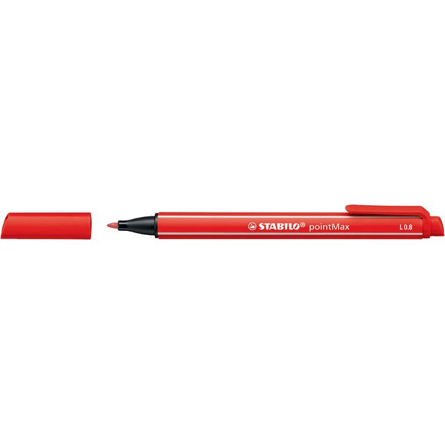 Stabilo - Felt -tip PointpointMax 488/48 M Carmine rouge | Boîte extérieure une pièce de 10