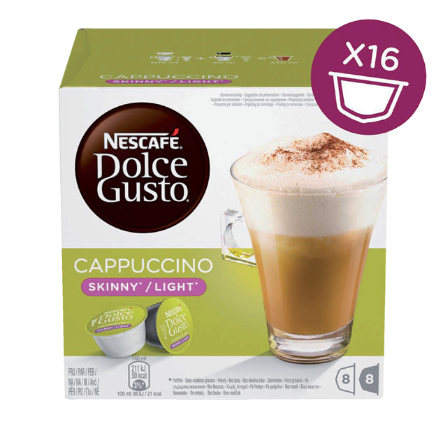 Dolce Gusto - Kaffeetassen Dolce Gusto Cappuccino Light 16st 8Kop | Box a 16 Kopf | 3 Stück