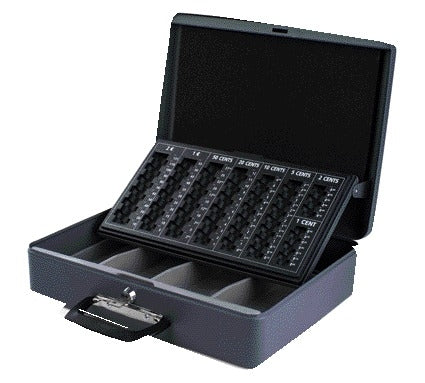 Pavo -  Geldkist  met draaggreep 370x280x115mm grijs