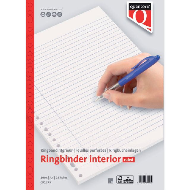 Quantore - Interieur A4 23-gaats lijn 100vel | 5 stuks