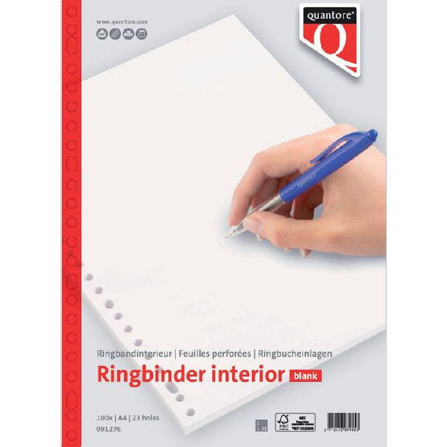 Quantore - Interieur A4 23-gaats blanco 100vel | 5 stuks