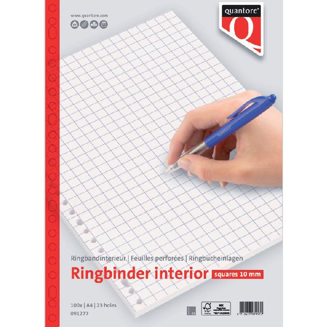 Quantore - Intérieur A4 23r 70gram Fenêtre 10 mm 100 peau | 5 pièces